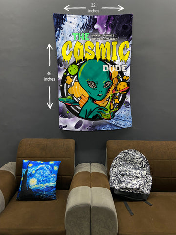 Cosmic Dude With A Bong Room Flag