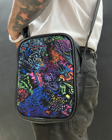 Acid Trip Faux Leather Side Sling Bag