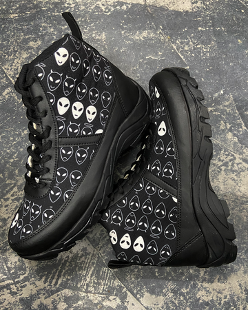 Aliens High Top Canvas Sneakers