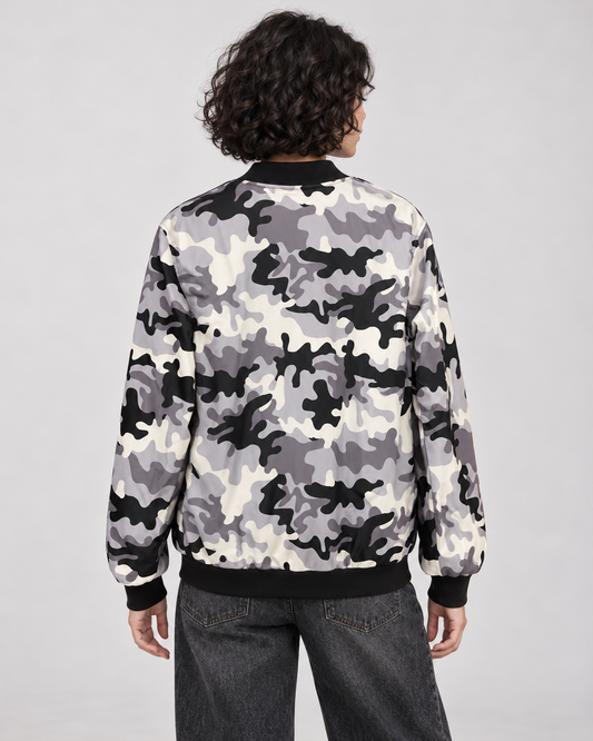 Camo White Bomber Jacket women