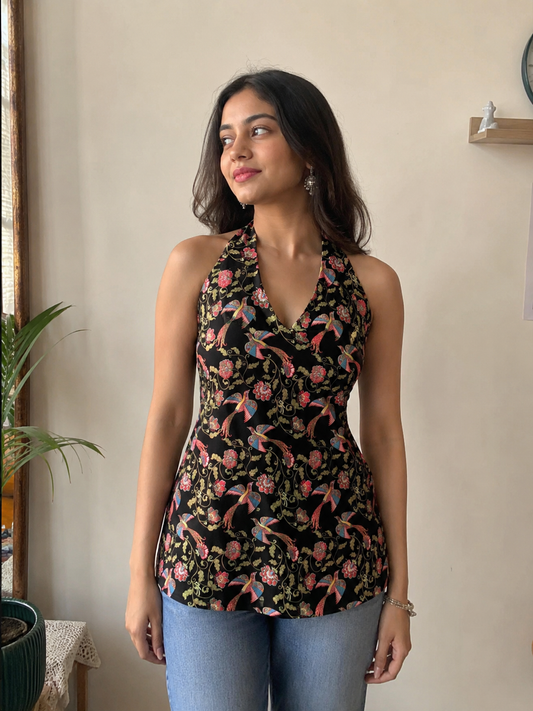 Birds of Paradise Halter Neck Kurti