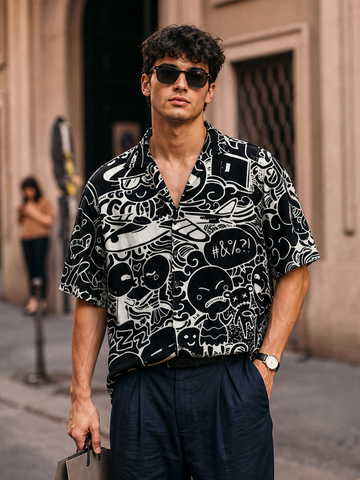 Black Doodle Shirt
