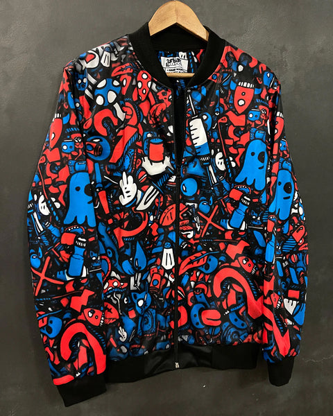 Bluedy Red Doodle Bomber Jacket