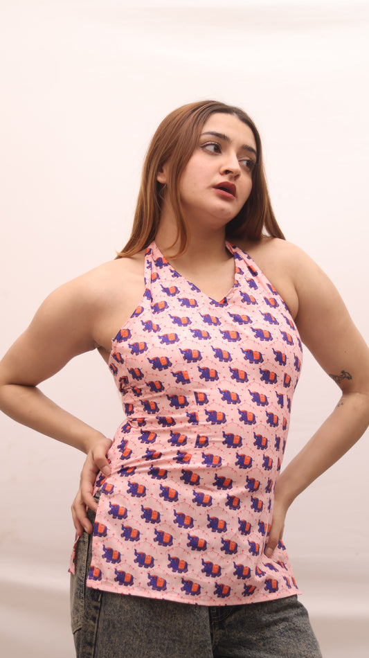 Elfee Halter Neck Kurti