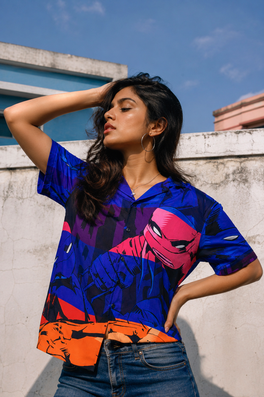 female Ninja Turtles Cyan Shirt