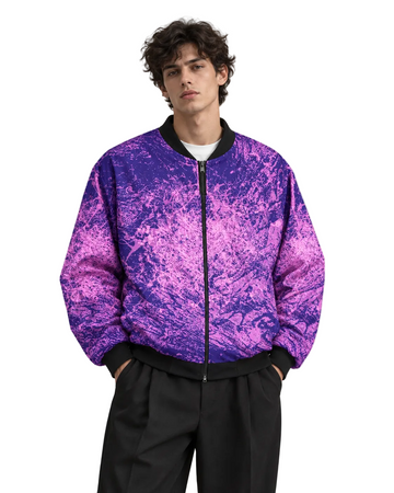 Megento Grunge Bomber Jacket