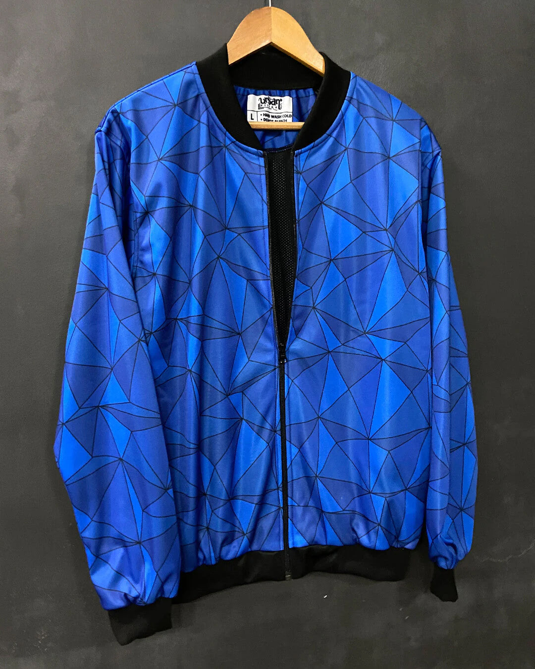 Cyan Jacket Geometric Cyan Bomber Jacket