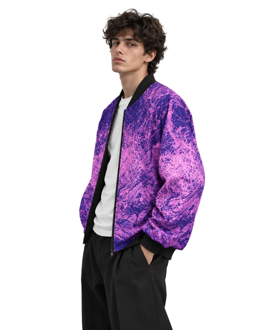 Megento Grunge Bomber Jacket