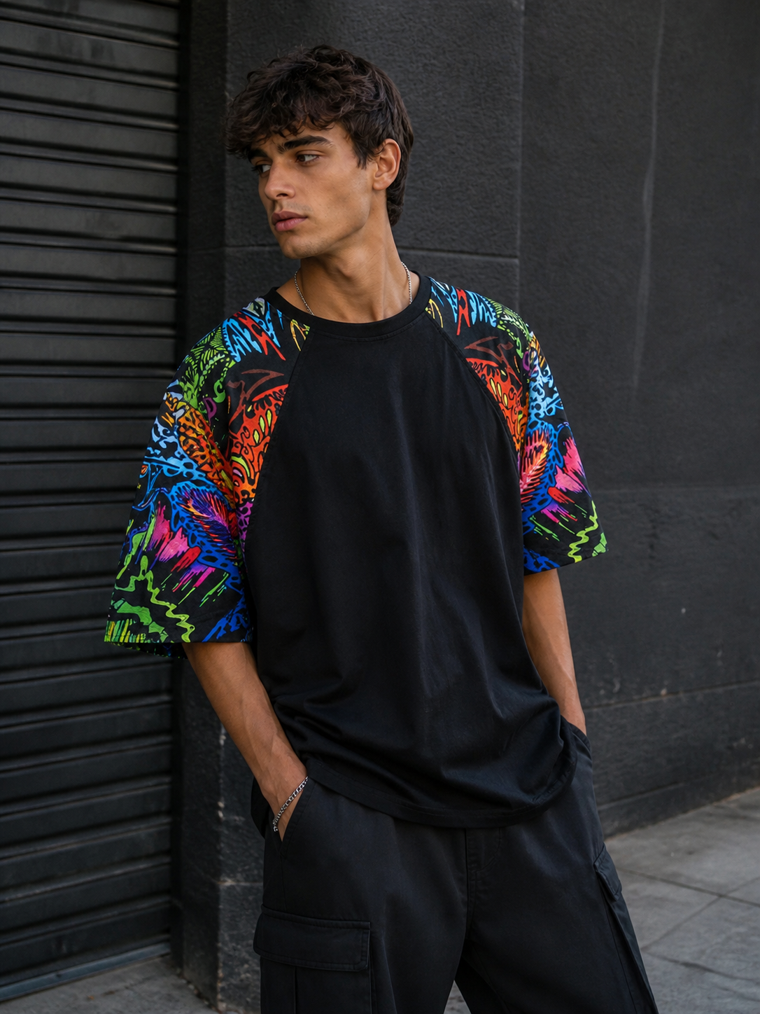 male Acid Trip Oversized Raglan T-shirt