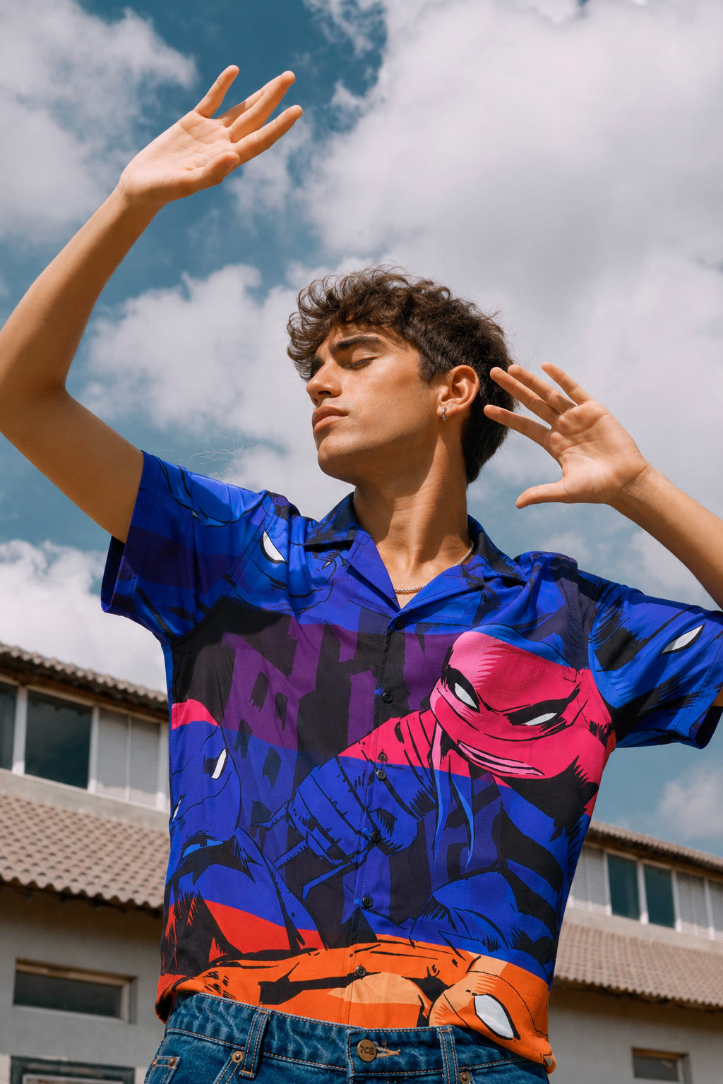 male Ninja Turtles Cyan Shirt