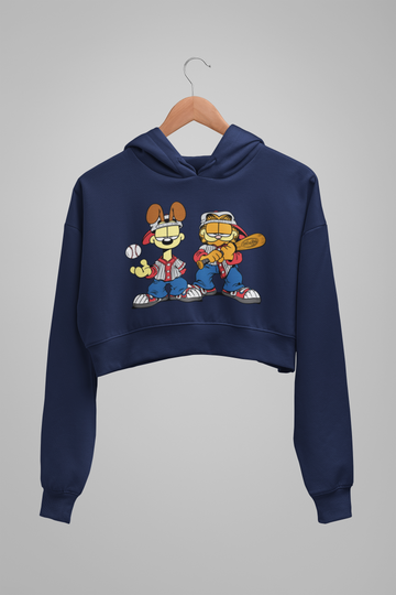 Garfield & Odie Baseball Cropped Hoodie