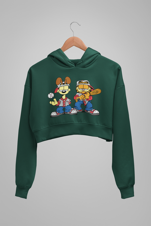 Garfield & Odie Baseball Cropped Hoodie