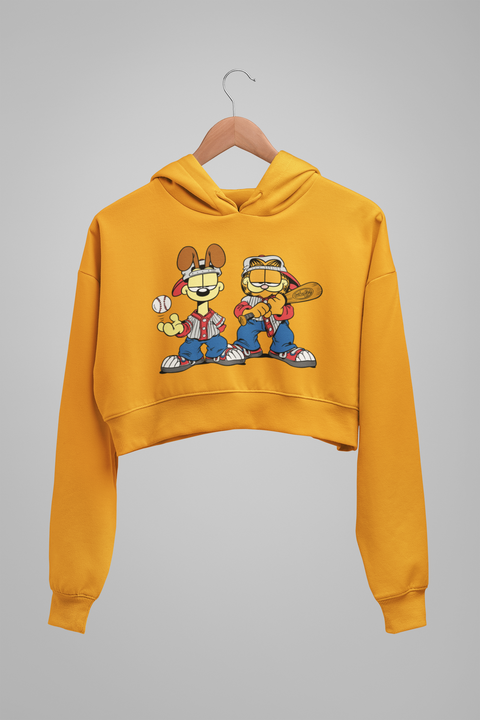 Garfield & Odie Baseball Cropped Hoodie