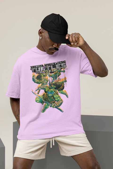 TMNT Battle ArtOversized 100% Cotton Tshirt