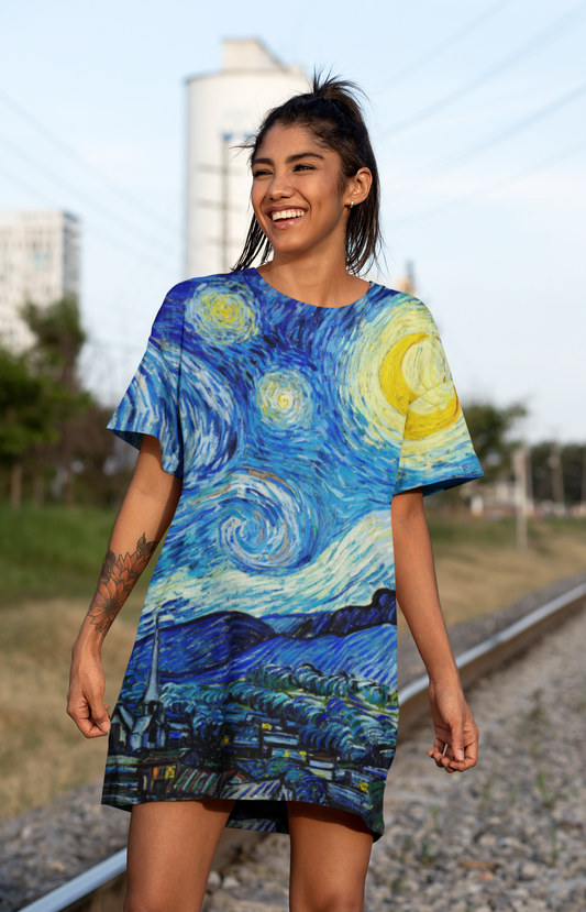 Starry Night Oversized Tshirt Dress