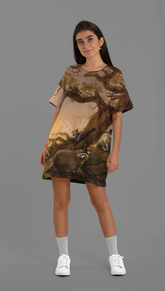Forest Saga Oversized T-shirt Dress