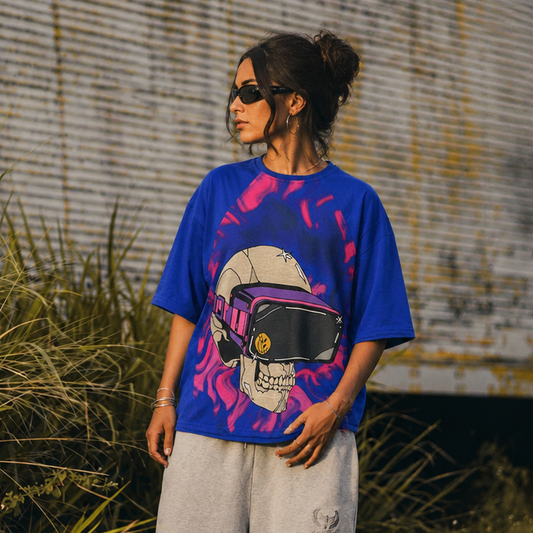 Skull VR Oversized Raglan T-shirt