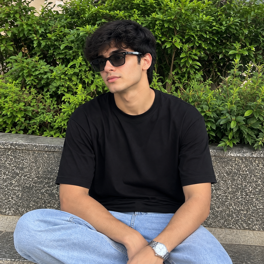 Black 100% Cotton solid T-shirt