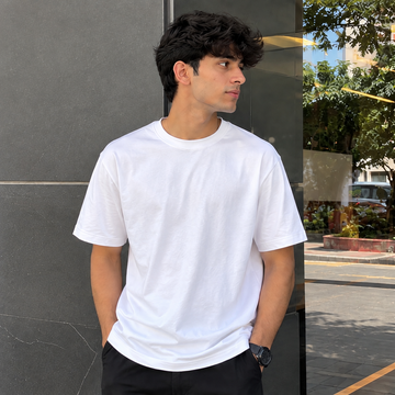 White 100% Cotton solid T-shirt