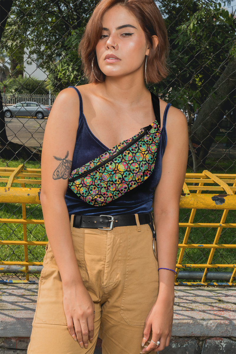 Colored Skull Fanny Pack