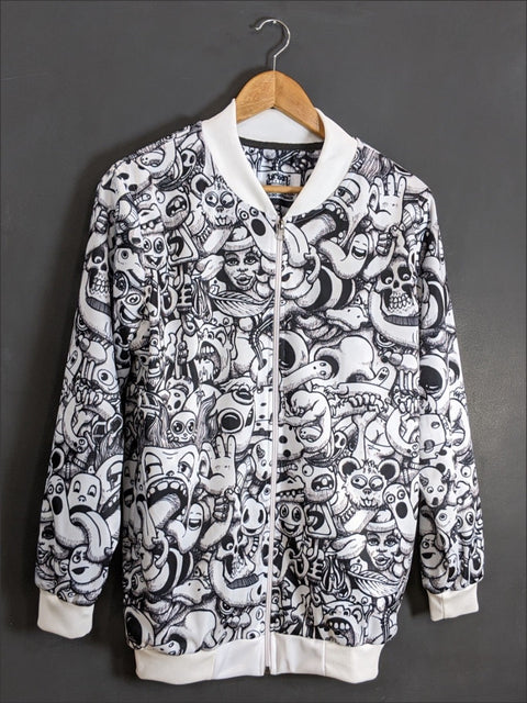 White Anime Bomber Jacket