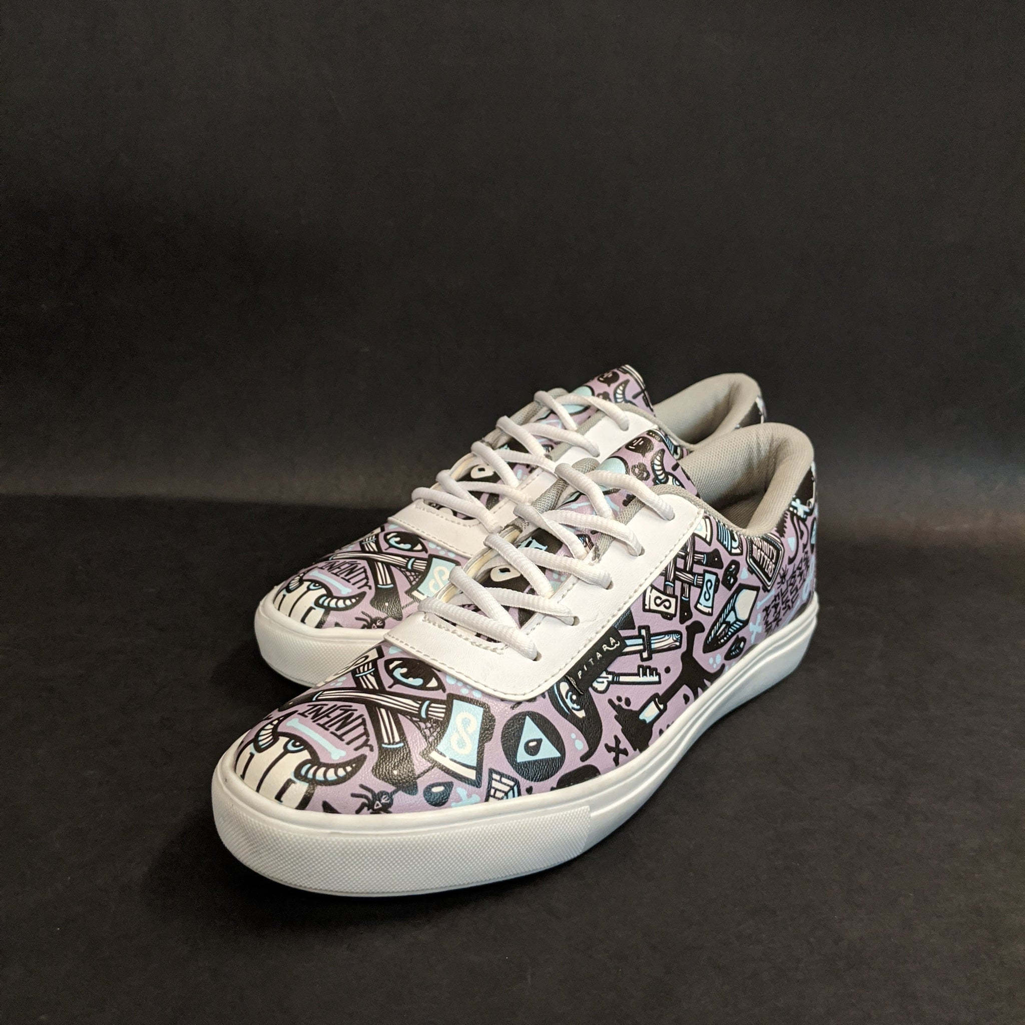 Grey Anime Printed Shoes