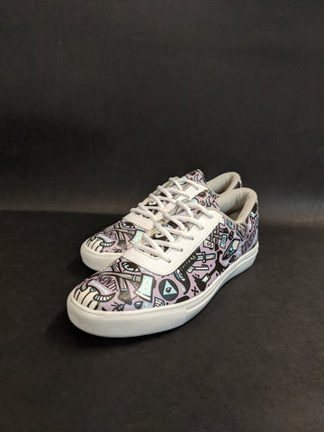 Grey Anime Printed Shoes