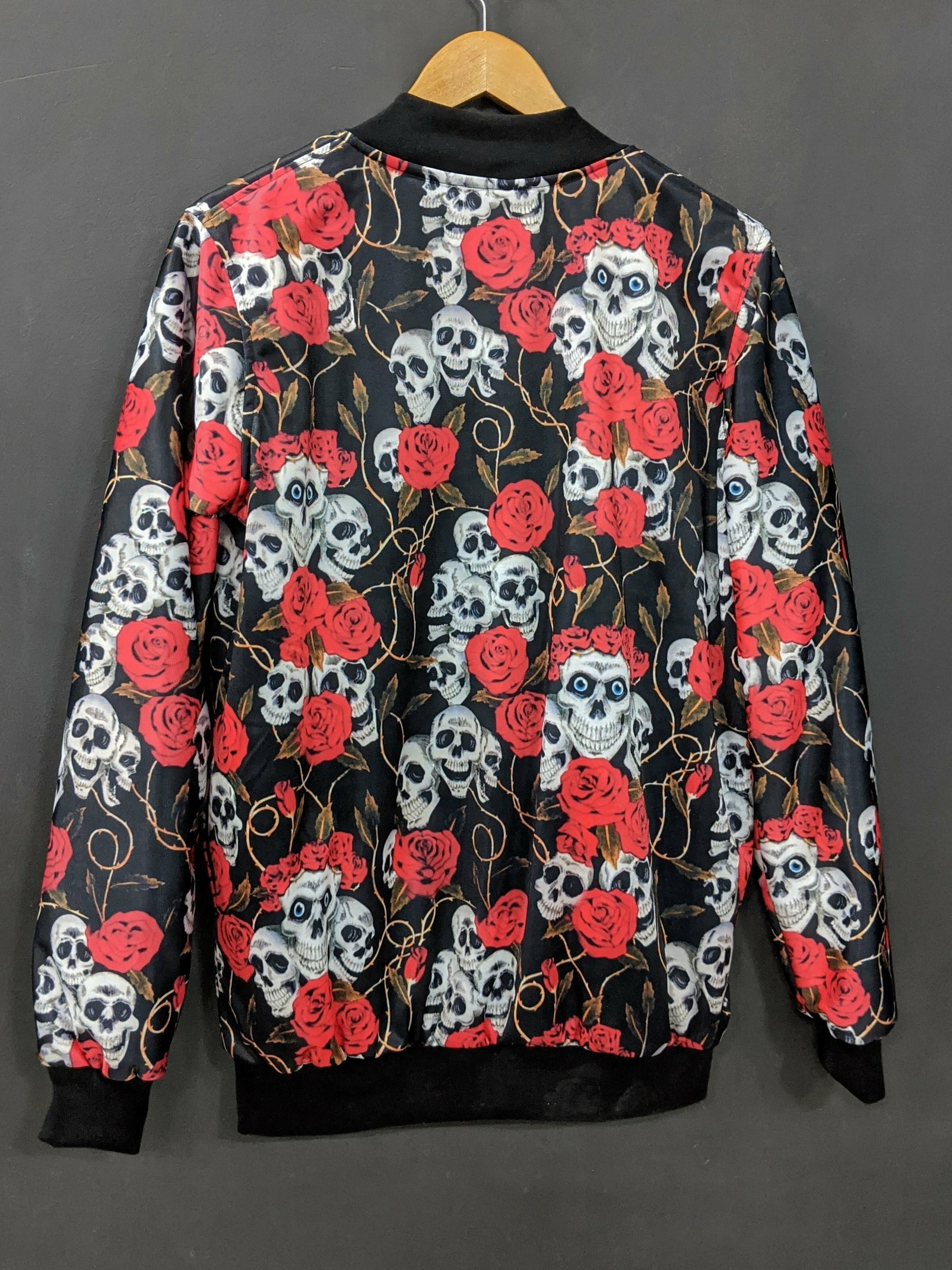 Skull Roses Bomber Jacket and Shoes Combo