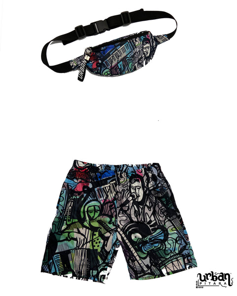 Soul Music Fanny Pack and Shorts Combo