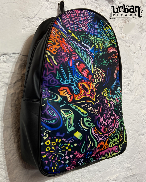 Acid Trip Faux Leather D Backpack