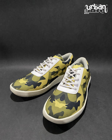 Camoflague White Canvas Sneakers
