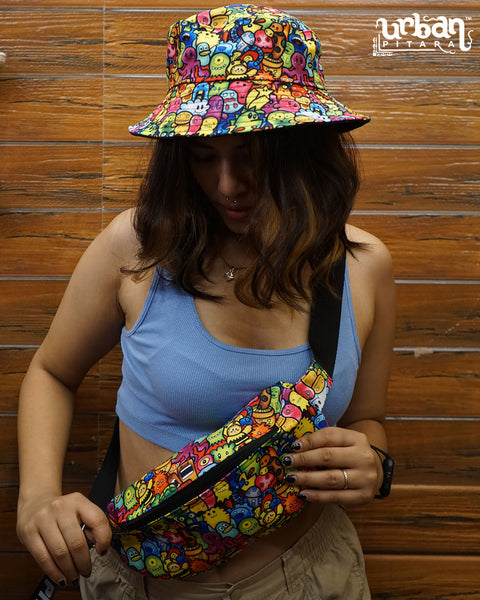 Cute Toon Trip Fanny & Bucket Hat Set