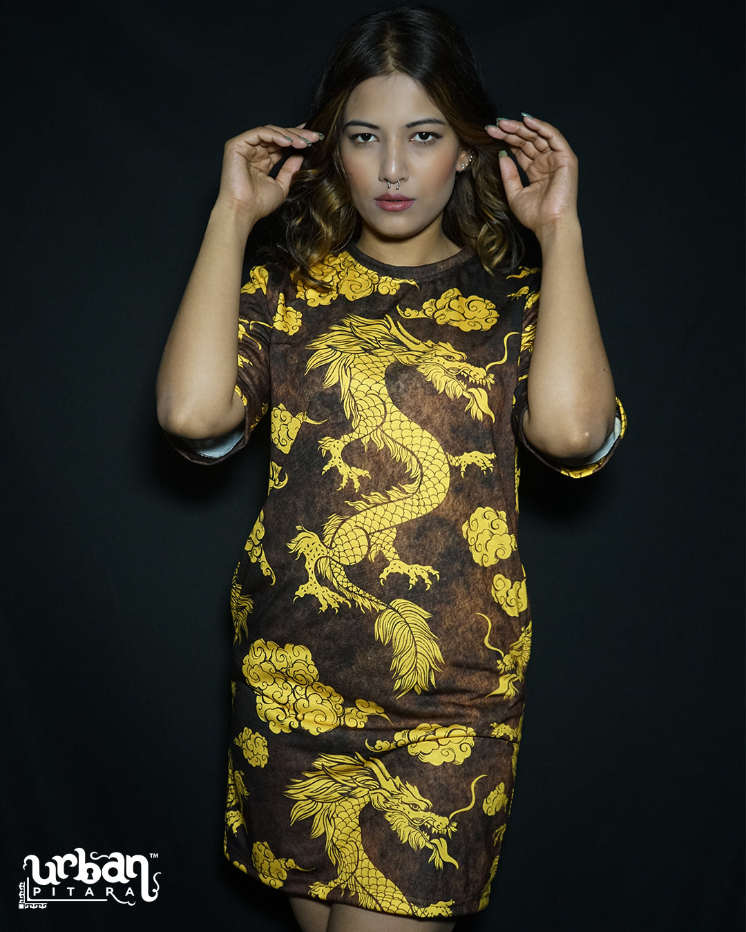 dragon t shirt dress Hokusai Dragon T-shirt Dress: Japanese Ukiyo-e Art Boho Chic Outfit