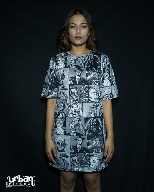 Killer Comics Monochrome Oversized Tshirt Dress