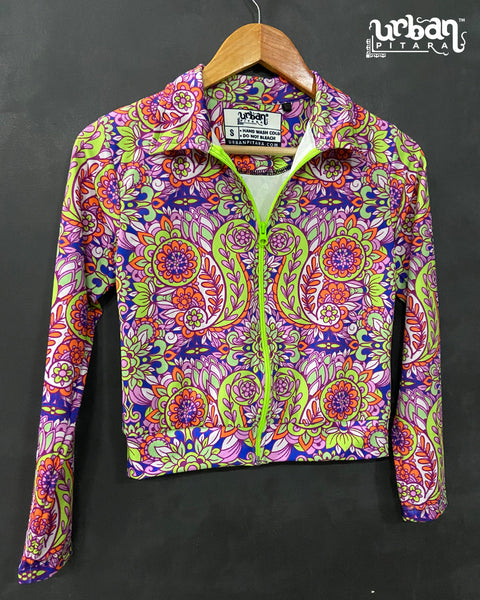 Paisley Athleisure Crop Jacket