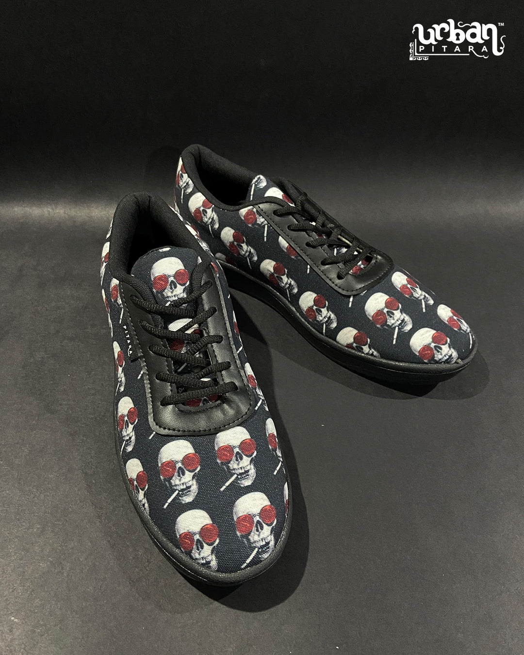 Smoking Skull Canvas Sneakers