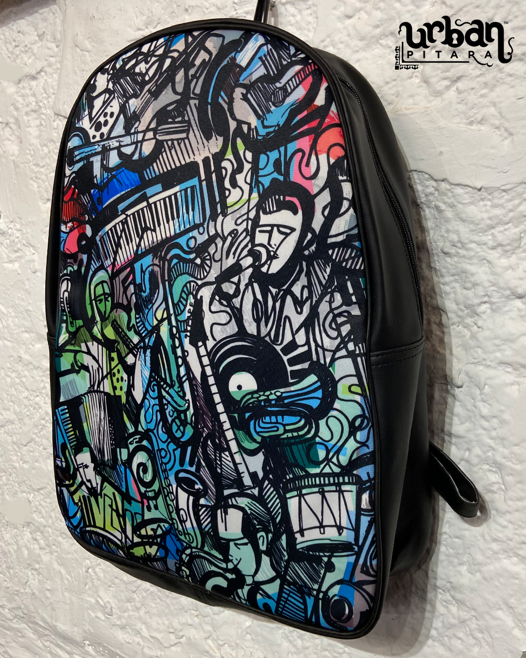 Soul Music D Faux Leather Backpack