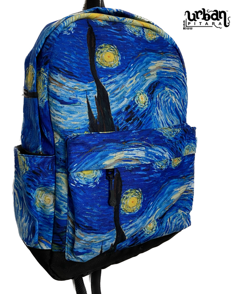 Starry Night Canvas Backpack