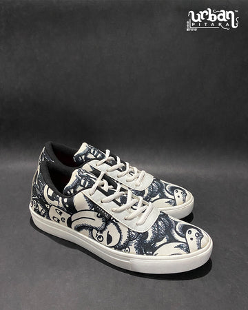 White Anime Canvas Sneakers