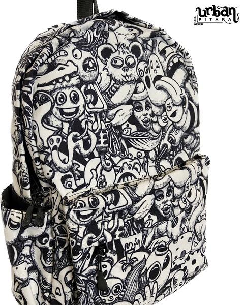 White Anime Canvas Backpack